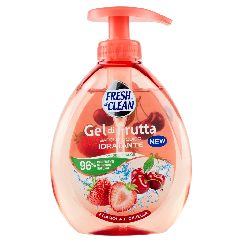 Fresh & Clean Gel di Frutta Sapone Liquido Idratante Fragola e Ciliegia 300 ml